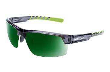 Image of Native Eyewear Catamount, Dark Crystal Gray Frame, Green Reflex Lens, 189 929 529