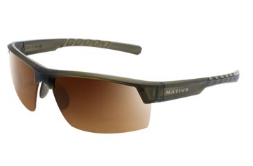 Image of Native Eyewear Catamount, Matte Moss Frame, Brown Lens, 189 356 524