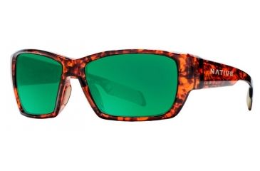Image of Native Eyewear Ward Sunglasses,Maple Tort Frame,Green Reflex Lens,Polarized,173 342 529