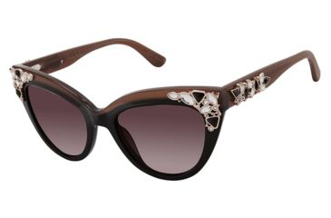 Image of Nicole Miller Corsica Sunglasses - Frame BLACK/ROSE, Lens Color Dark Rose Gradient, Size 52/19mm NMCORSICA01