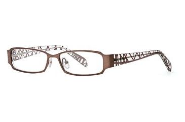 Image of Nicole Miller Edgy SENM EDGY00 Progressive Prescription Eyeglasses - Brown Web SENM EDGY005135 BN