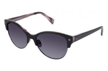 Image of Nicole Miller Verdi Sunglasses - Frame BLACK/SAND DUNE, Lens Color Dark Grey Gradient, Size 55/16mm NMVERDI01