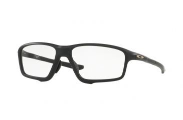 Image of Oakley A CROSSLINK ZERO OX8080 Progressive Prescription Eyeglasses 808007-58 - Satin Black Frame, Clear Lenses