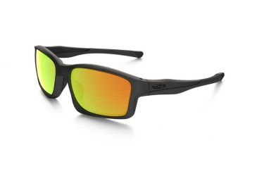 Image of Oakley Chainlink Mens Asian Fit Sunglasses, Matte Black Frame, Fire Iridium Lens OO9252-03