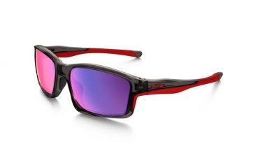 Image of Oakley Chainlink Mens Asian Fit Sunglasses, Grey Smoke Frame, OO Red Iridium Polarized Lens OO9252-08