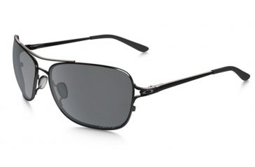 Image of Oakley Conquest Sunglasses Polished Black/Black Frame, Black Iridium Polarized Lens-OO4101-04