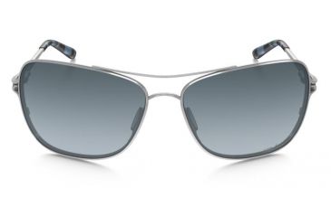 Image of Oakley Conquest Sunglasses Polished Chrome/Blue Moss Frame, Grey Gradient Polarized Lens-OO4101-06