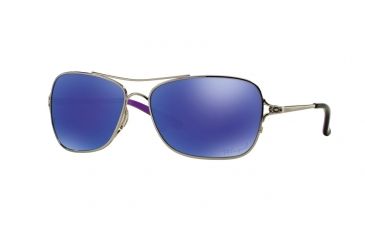 Image of Oakley Conquest Womens Sunglasses 410107-59 - Polished Chrome Frame, Violet Iridium Polarized Lenses