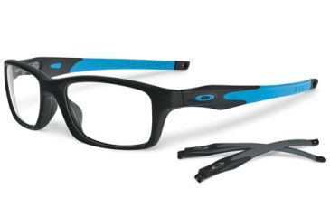 Image of Oakley Crosslink 55mm Mens Eyeglasses, Satin Black/Sky Blue Frame OX8030-0155