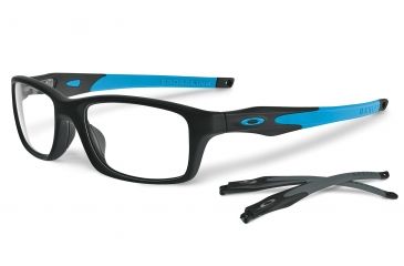 Image of Oakley Crosslink Eyeglass Frames with Non-Rx Lenses, Grey Smoke/Sky Blue Frame, 53mm OX8027-1253