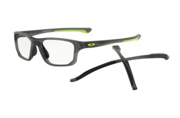 Image of Oakley CROSSLINK FIT OX8136 Progressive Prescription Eyeglasses 813602-53 - Satin Grey Smoke Frame, Clear Lenses