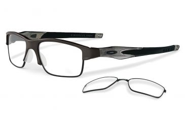 Image of Oakley Crosslink Switch Eyeglasses, Pewter/Grey Smoke Frame, 53mm OX3128-0253