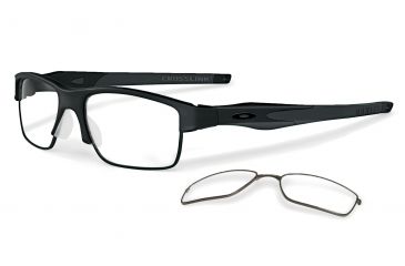 Image of Oakley Crosslink Switch Eyeglasses, Satin Black/Satin Black Frame, 53mm OX3128-0153