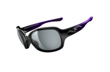 Image of Oakley Drizzle Sunglasses, Polished Black+Iris Metallic Frame, Grey Lens OO9159-01
