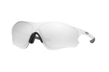 Image of Oakley EVZERO PATH A OO9313 Sunglasses 931306-38 - Matte White Frame, Clear Black Photochromic Lenses