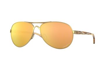 Image of Oakley Feedback OO4079 Single Vision Prescription Sunglasses, 59mm, Polished Gold, OO4079-407937-59-SV