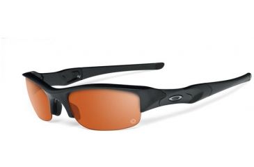 Image of Oakley Flak Jacket Sunglasses, Matte Black Frame, Persimmon to Grey Transition Lens 11-433