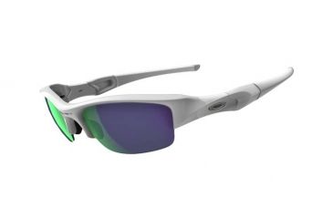 Image of Oakley Flak Jacket Sunglasses - Matte White / Jade Iridium 26-221