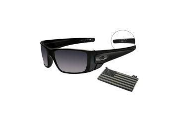 Image of Oakley Fuel Cell Prescription Sunglasses - Prescription Lenses OO9096-909682-60 - Lens Diameter 60 mm, Frame Color Si Matte Black steel Flags