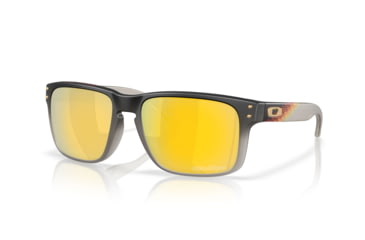 Image of Oakley Holbrook Sunglasses, Black Fade Grey Ink, PRIZM 24K Polarized, OO9102-AH55