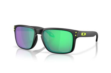 Image of Oakley Holbrook Sunglasses, Matte Black, PRIZM Road Jade, OO9102-AI55