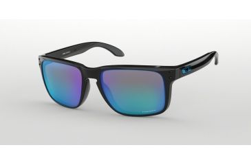 Image of Oakley HOLBROOK XL OO9417 Sunglasses 941703-59 - Polished Black Frame, Prizm Sapphire Lenses
