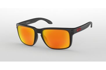 Image of Oakley HOLBROOK XL OO9417 Sunglasses 941704-59 - Matte Black Frame, Prizm Ruby Lenses