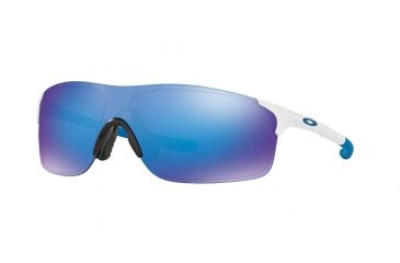 Image of Oakley OO9383 Sunglasses 938302-38 - Polished White Frame, Sapphire Iridium Lenses
