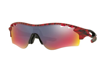 Image of Oakley RADARLOCK PATH ASIAN OO9206 Sunglasses 920635-38 - Matte Red Urban Jungle Frame, Positive Red Iridium Lenses