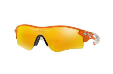 Image of Oakley SI Radarlock Path Single Vision Prescription Sunglasses OO9181-918145-38 - Lens Diameter 38 mm, Frame Color Fingerprint Atomic Orange