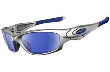 Image of Oakley Straight Jacket Sunglasses - Silver Frame and Ice Iridium Lens 04-332