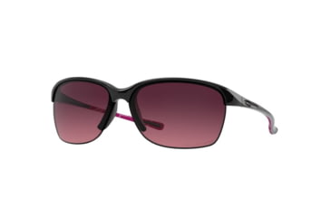 Image of Oakley Unstoppable OO9191 Sunglasses 919110-65 - Polished Black Frame, Rose Gradient Polarized Lenses