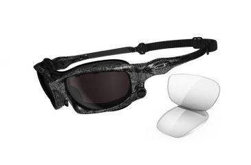 Image of Oakley Wind Jacket Black Slv Ghost Txtframe W Warm Grey Lenses Men S Prescription Sunglasses Oo9142 02