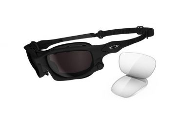 Image of Oakley Wind Jacket Matte Black Frame w/ WarmGrey Lenses Men's Prescription Sunglasses OO9142-01