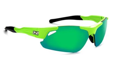 Image of Optic Nerve Neurotoxin 3.0 Sunglasses, Shiny Green Frame, Lens 3 Sets- Smoke with Green Mirror, Copper, Clear 14409