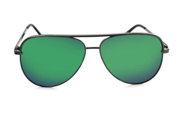 Image of Optic Nerve One Flatscreen Sunglasses, Shiny Gunmetal Frame, Polarized Smoke with Green Mirror Lens 18050