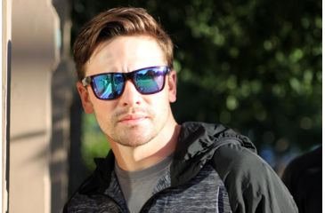 Image of Optic Nerve One Kingfish Sunglasses, Shiny Dark Demi Frame, Polarized Smoke with Green Mirror Lens, 17023