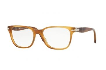 Image of Persol PO3003V Single Vision Prescription Eyeglasses 1018-50 - Stripped Light Havana Frame