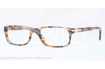 Image of Persol PO3005V Bifocal Prescription Eyeglasses 978-51 - Brown Grey Stripped Frame