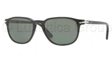 Image of Persol PO3019S Sunglasses 95/31-5200 - Black Frame, Crystal Green Lenses