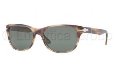 Image of Persol PO3020S Progressive Prescription Sunglasses PO3020S-980-31-5418 - Lens Diameter 54 mm, Frame Color Stripped Brown