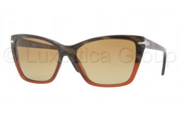 Image of Persol PO3023S Bifocal Prescription Sunglasses PO3023S-953-85-5616 - Lens Diameter 56 mm, Frame Color Dark Horn Red