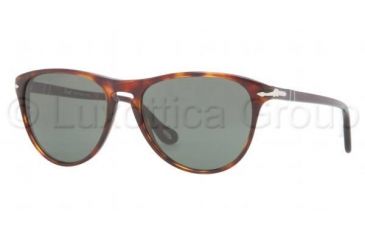 Image of Persol PO3038S Sunglasses 24/31-5200 - Havana Frame, Crystal Green Lenses