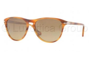 Image of Persol PO3038S Sunglasses 960/81-5200 - Striped Brown Frame, Polarized Brown Gradient Lenses