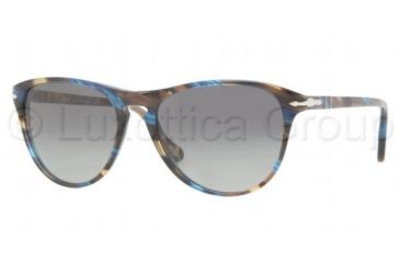 Image of Persol PO3038S Sunglasses 973/71-5200 - Brown Spotted Blue Frame, Gradient Gray Lenses