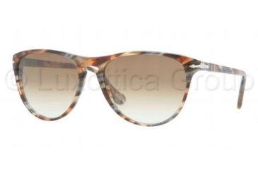 Image of Persol PO3038S Sunglasses 978/51-5200 - Brown Striped Grey Frame, Gradient Brown Lenses
