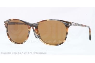 Image of Persol PO3042S Bifocal Prescription Sunglasses PO3042S-978-33-54 - Lens Diameter 54 mm, Frame Color Brown Stripped Grey