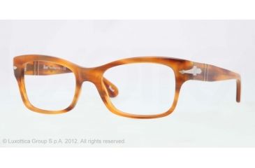 Image of Persol PO3054V Progressive Prescription Eyeglasses 960-51 - Stripped Brown Frame, Demo Lens Lenses