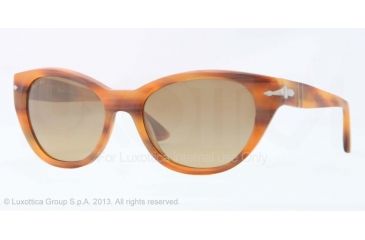Image of Persol PO3064S Sunglasses 901181-53 - Stripped Havana Frame, Photo Polar Grad Brown Lenses