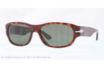 Image of Persol PO3068S Sunglasses 24/31-57 - Havana Frame, Crystal Green Lenses